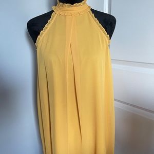 BCBGeneration Ruffle Trimmed A-Line Halter Dress